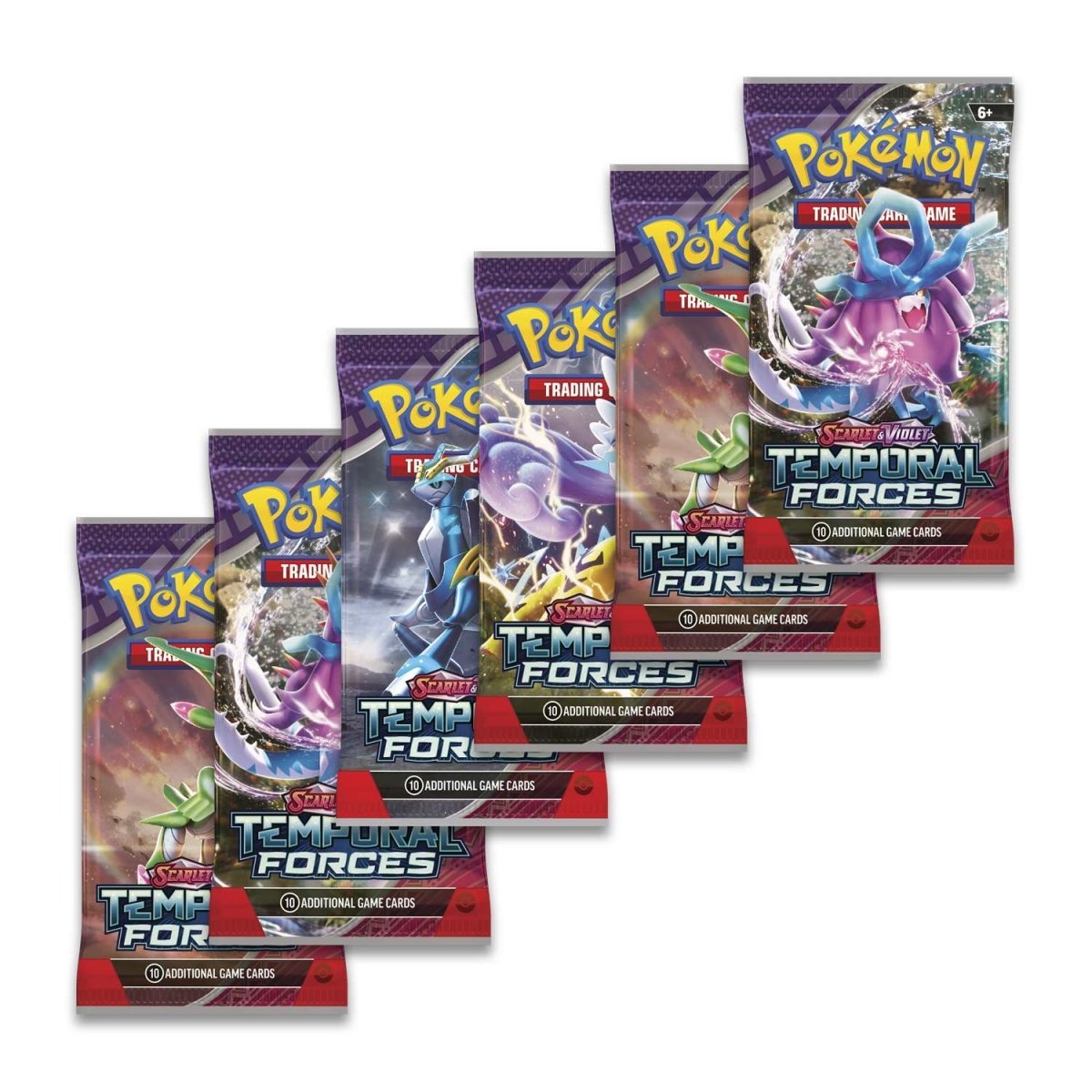 Hot Sale-pokemon-Scarlet & Violet-Temporal Forces Booster Bundle (6 Packs)