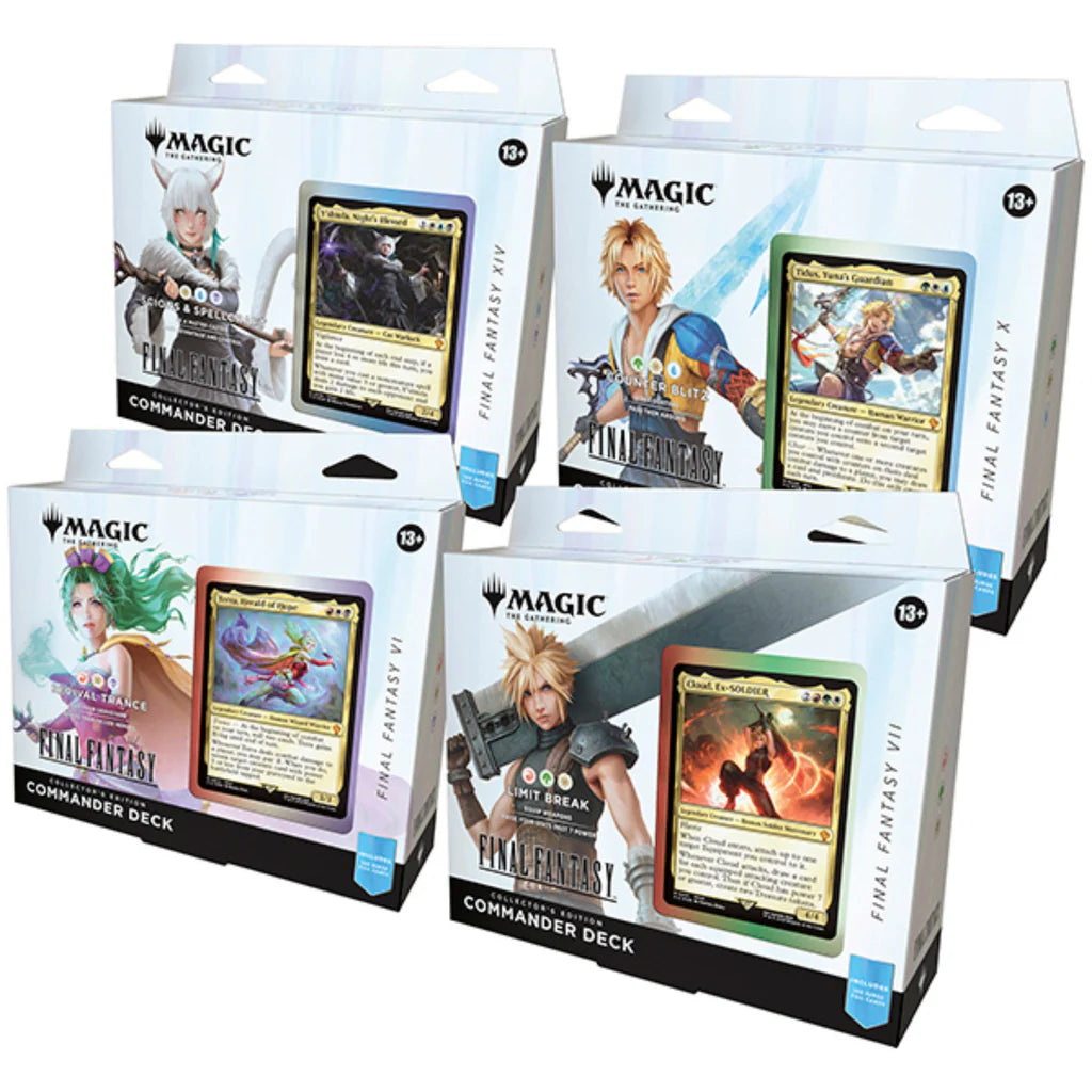 Hot Sale-Magic the Gathering -Universes Beyond Final Fantasy Commander Deck Collector Edition Display (4 Decks)