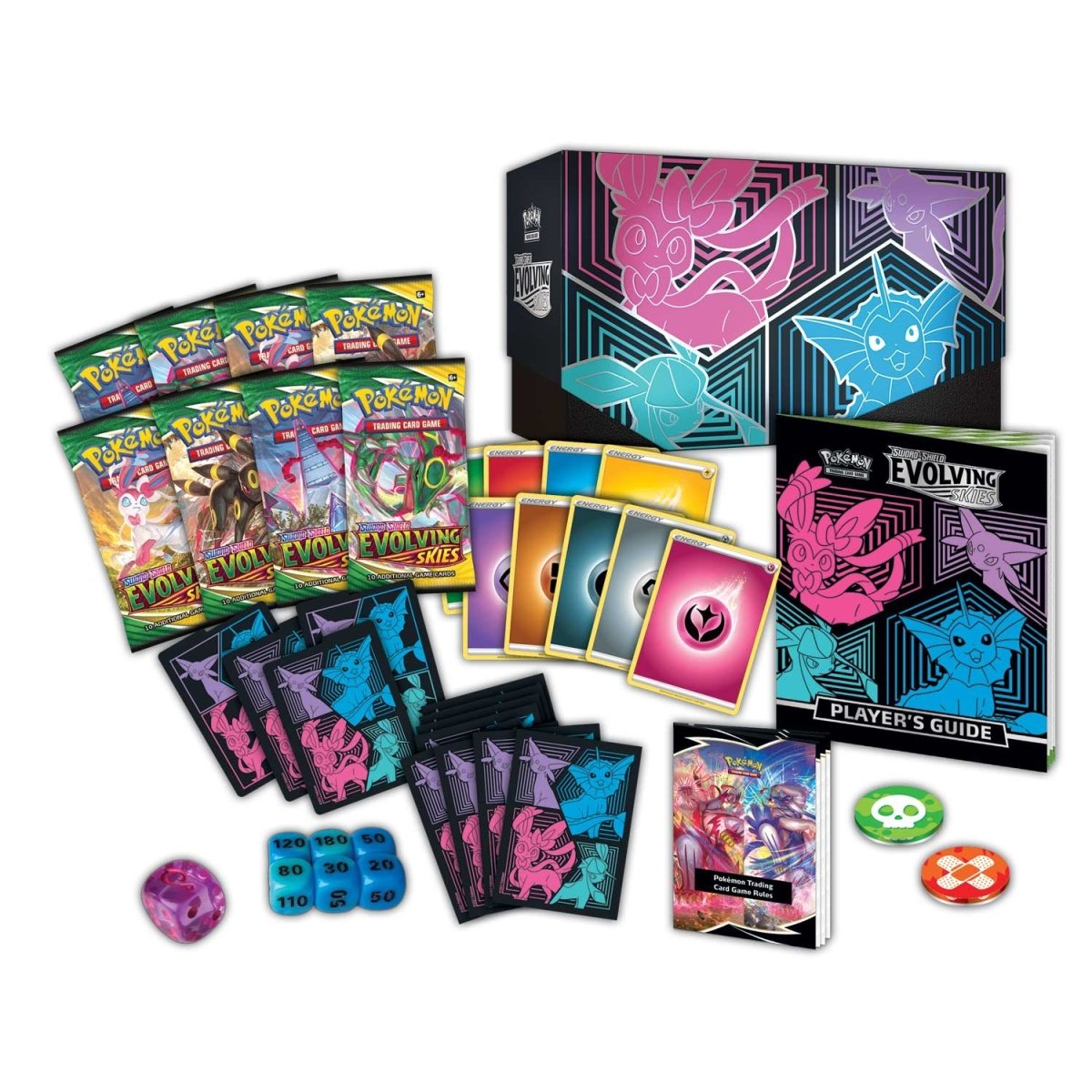 Hot Sale-pokemon-Sword & Shield-Evolving Skies Center Elite Trainer Box (Vaporeon, Espeon, Glaceon & Sylveon)