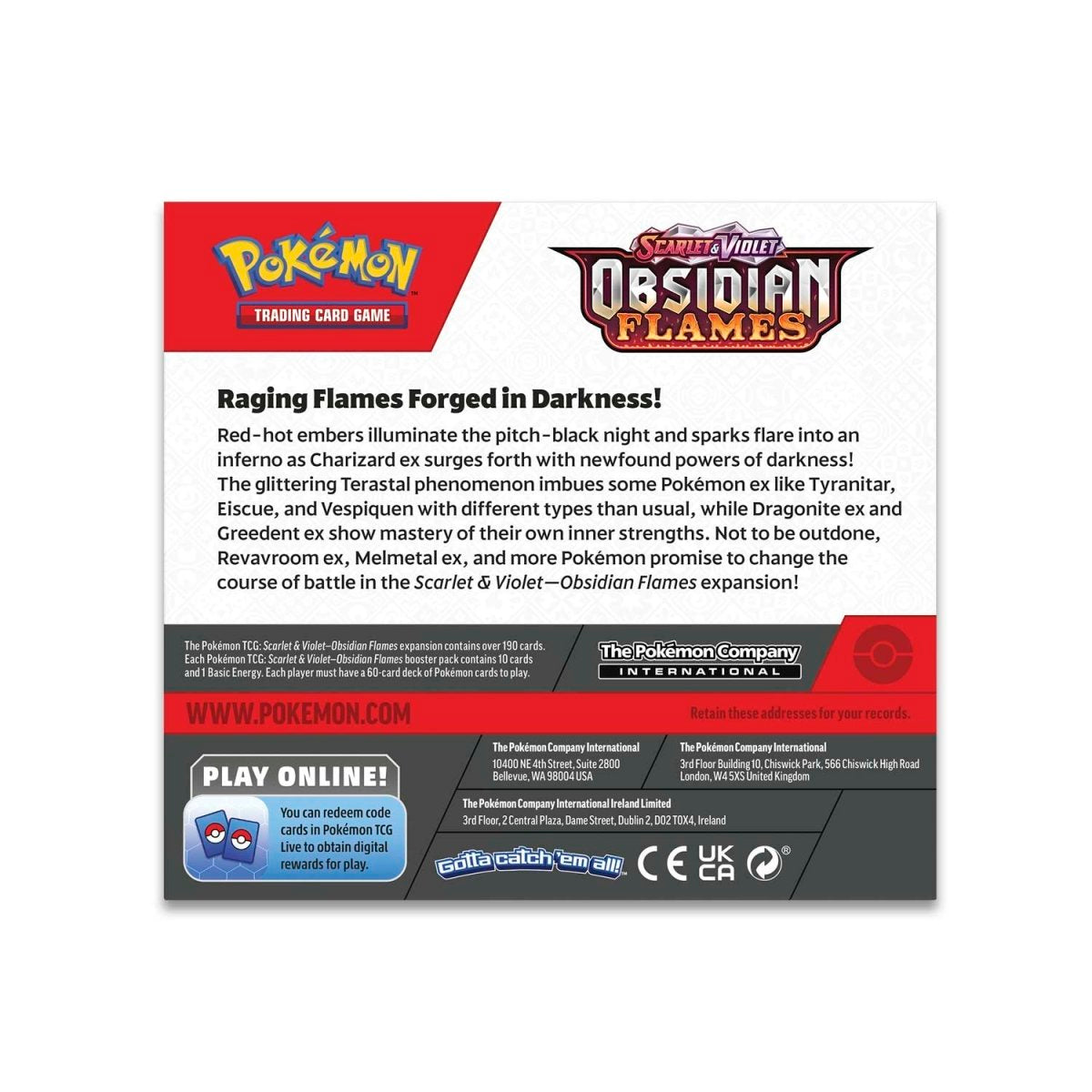 Hot Sale-pokemon-Scarlet & Violet-Obsidian Flames Booster Display Box (36 Packs)