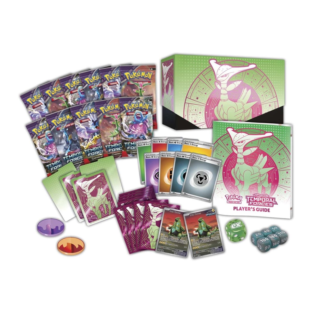 Hot Sale-pokemon-Scarlet & Violet-Temporal Forces  Center Elite Trainer Box (Iron Leaves)
